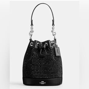 Coach Black Crystal Mini Bucket Bag NWOT
